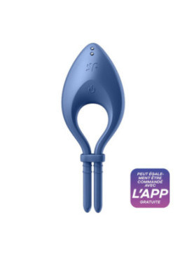 Cockring vibrant connecté USB bleu Bullseye Satisfyer - CC597798